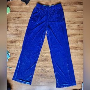 Fabletics Blue Crushed Velour PJ Pants
